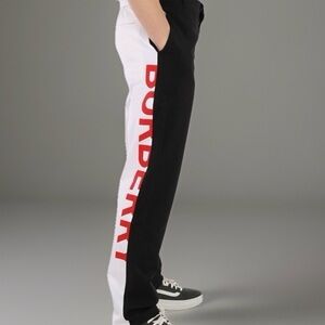 💰⬇️ BURBERRY 
Men's Black/White/Red Logo - Mohair/Wool Pants | EU 54